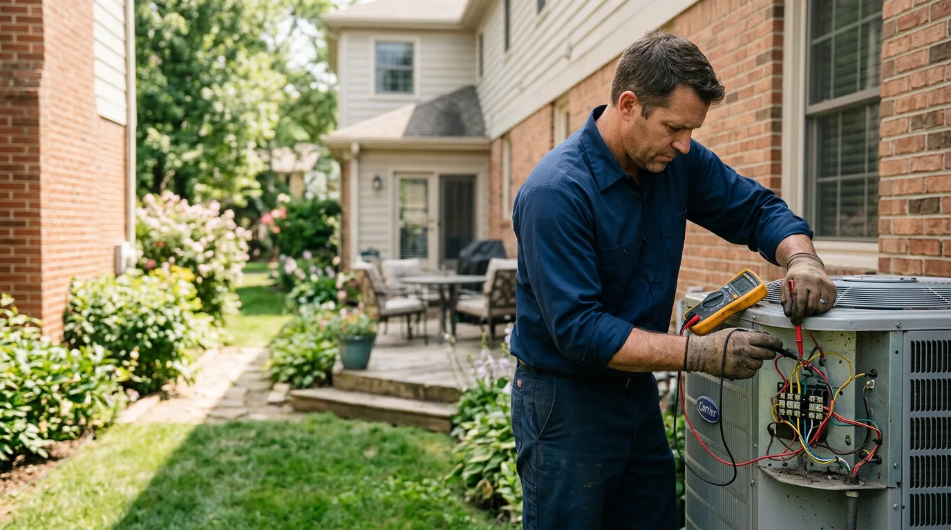 HVAC technician working near Lindsay, CA